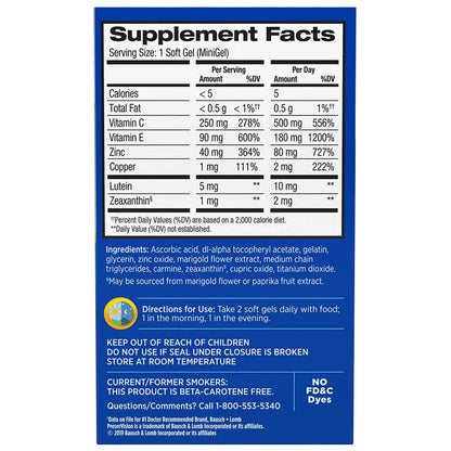 PreserVision® Areds 2 Eye Vitamin Supplement Ascorbic Acid / Vitamin E 2200 IU - 226 mg Strength Capsule 120 per Bottle (854031_BT)