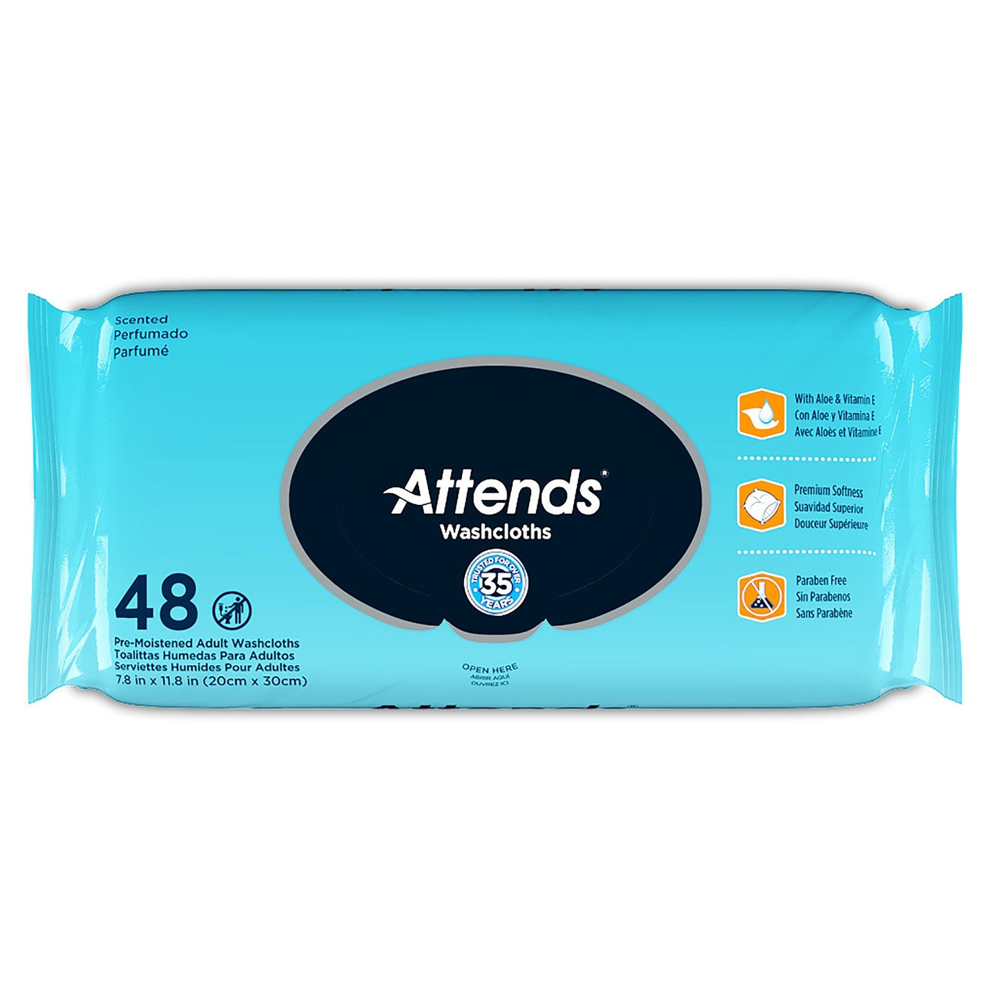 Attends® Personal Cleansing Wipe Soft Pack Scented 48 Count (541996_BG)