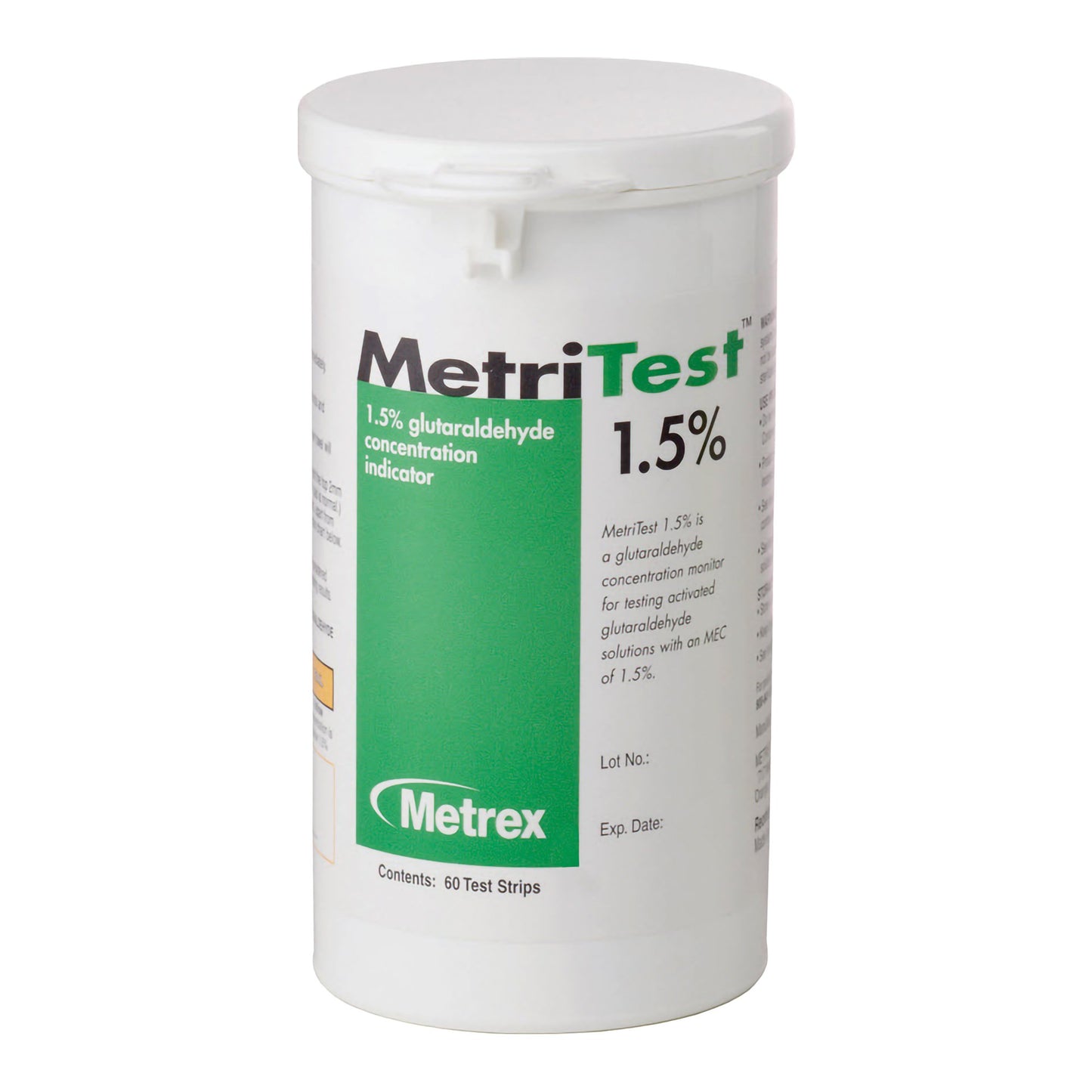 MetriTest™ 1.5% Glutaraldehyde Concentration Indicator Pad 60 Test Strips Bottle Single Use (459973_BT)