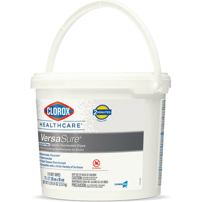 Clorox Healthcare® VersaSure™ Premoistened Quaternary Based Manual Pull Wipe 110 Count Pail Scented NonSterile (1110730_CS)