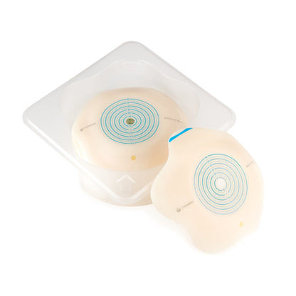 SenSura® Mio Convex Flip Ostomy Barrier Trim to Fit, Extended Wear Elastic Adhesive 70 mm Flange Yellow Code System 3/8 to 2-9/16 Inch Opening (1124347_BX)