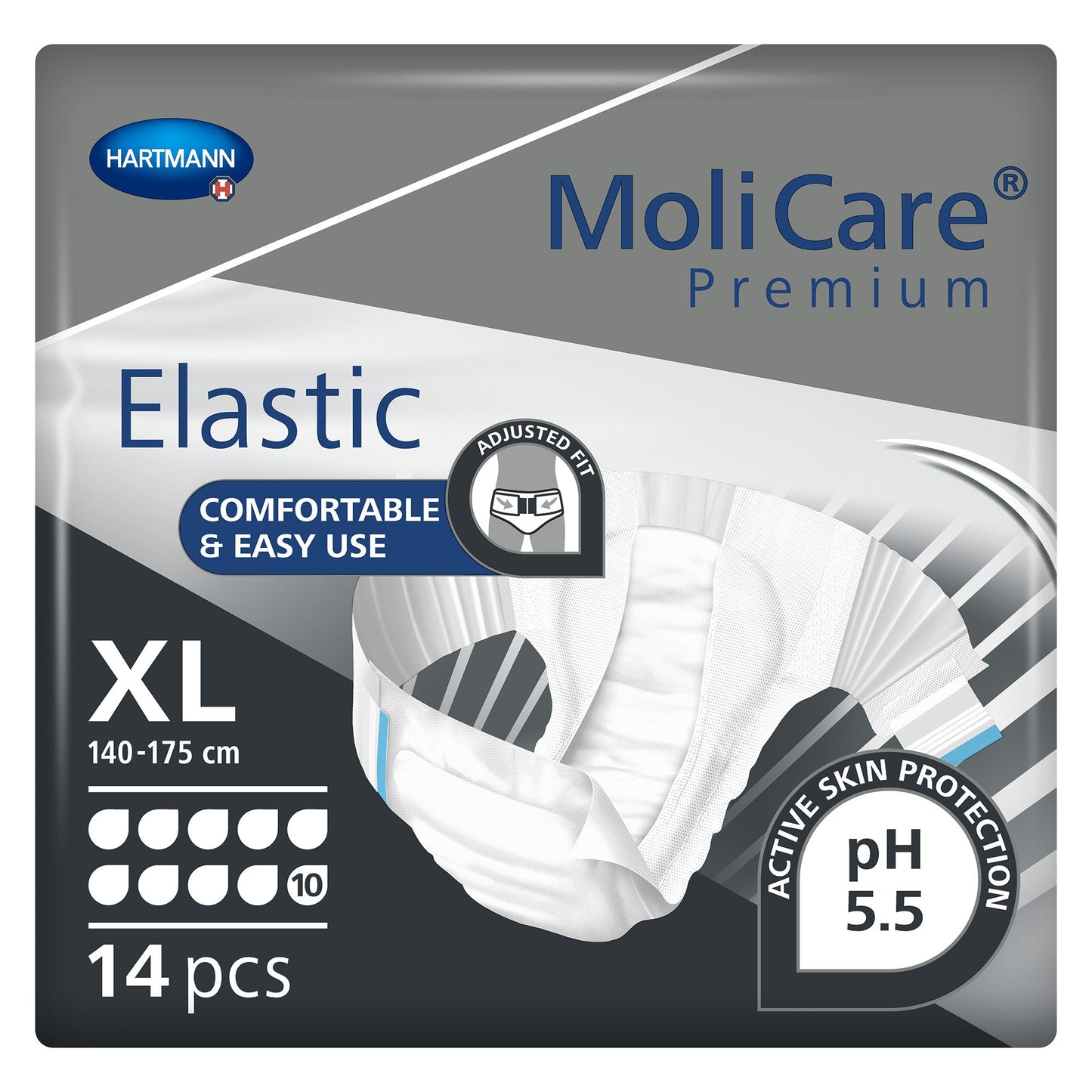 MoliCare® Premium Elastic 10D Unisex Adult Incontinence Brief X-Large Disposable Heavy Absorbency (1153088_PK)