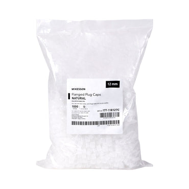 McKesson Tube Closure Polyethylene Flanged Plug Cap Natural 12 mm 12 mm Test Tubes, Centrifuge Tubes, Round Cuvettes NonSterile (1082110_BG)