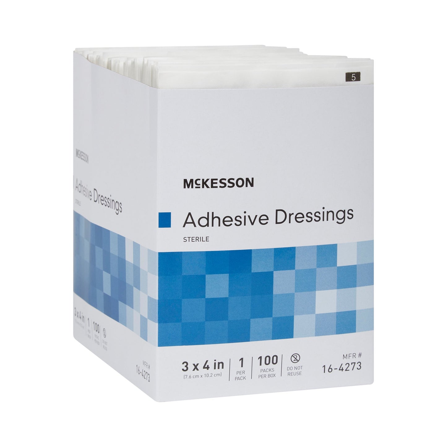 McKesson Non-Adherent Dressing with Adhesive 3 X 4 Inch Sterile 1 per Pack (1086175_BX)