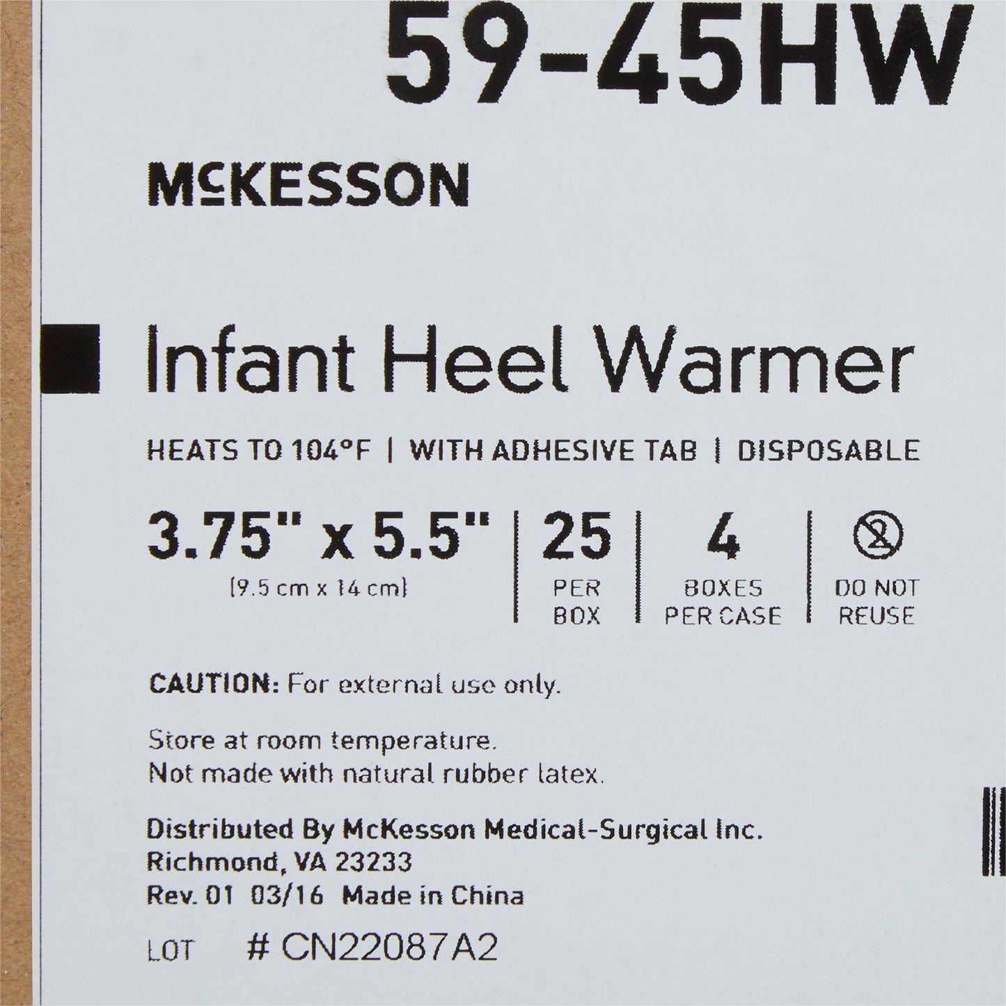 McKesson Instant Infant Heel Warmer Heel One Size Fits Most Nylon Cover / Polyethylene Disposable (521487_CS)