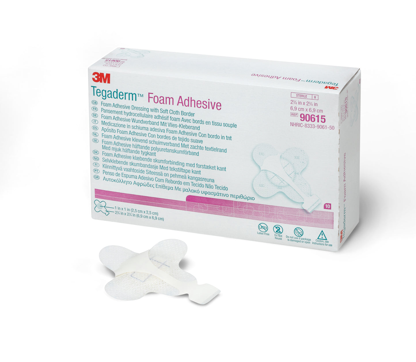 3M™ Tegaderm™ High Performance Foam Dressing 2-3/4 X 2-3/4 Inch With Border Film Backing Acrylic Adhesive Square Sterile (695851_EA)