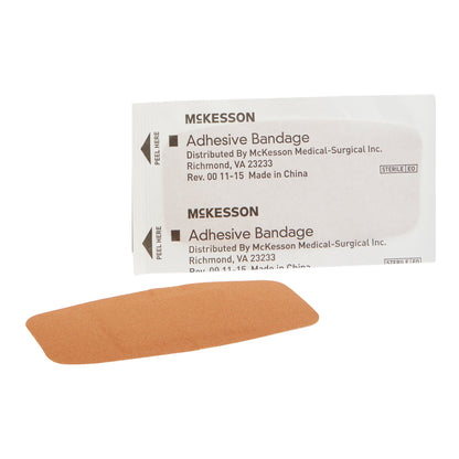 McKesson Adhesive Strip 2 X 4 Inch Fabric Rectangle Tan Sterile (514534_BX)
