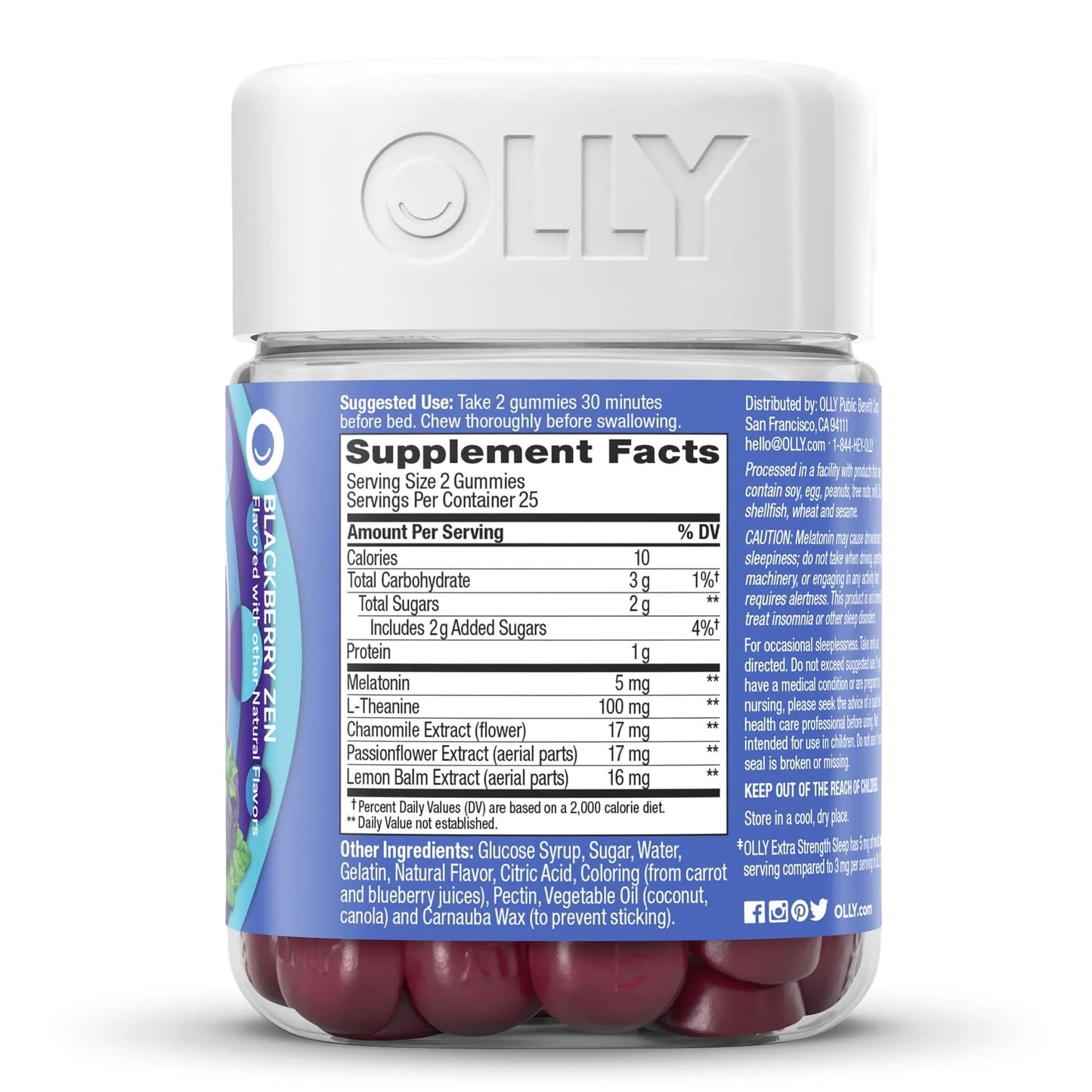 OLLY® Extra Strength Sleep Sleep Aid 50 per Bottle Gummy 5 mg - 100 mg Strength (1249515_BT)