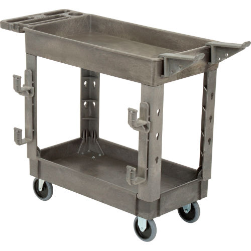 Global Industrial Tray Top Utility Cart w/2 Shelves, 500 lb. Cap, 38"L x 17-1/2"W x 32-1/2"H (WB800371)
