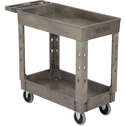 Global Industrial Utility Cart w/2 Shelves, 500 lb. Cap, 38"L x 17-1/2"W x 32-1/2"H, Gray (WB800299)