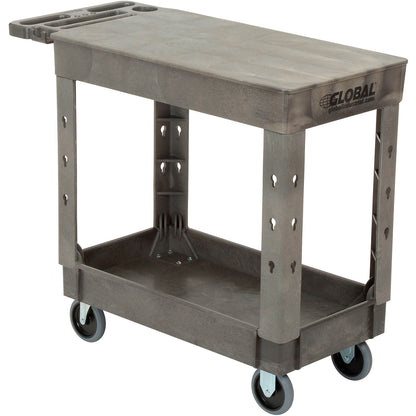 Global Industrial Flat Top Utility Cart w/2 Shelves, 38"L x 17-1/2"W x 32-1/2"H, Gray (WB800300)