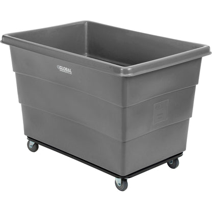 Global Industrial Plastic Bulk Box Truck, 20 Bushel, Steel Chassis Base, Gray (WB800316GY)