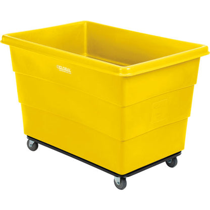 Global Industrial Plastic Bulk Box Truck, 20 Bushel, Steel Chassis Base, Yellow (WB800316YL)