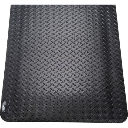 Global Industrial Diamond Plate Anti Fatigue Mat, 15/16" Thick, 4'W x 6'L, Black (WB800324)
