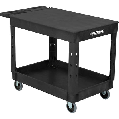 Global Industrial Flat Top Utility Cart w/2 Shelves, 44"L x 25-1/2"W x 32-1/2"H, Black (WB800335)