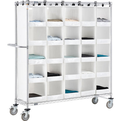 Nexel Stock Picking Truck, Single Sided, 25 Cells, 60"L x 18"W x 69"H, White (WB800446)