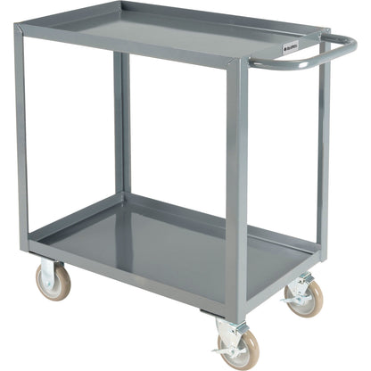 Global Industrial Steel Utility Cart w/2 Tray Shelves, 1200 lb. Capacity, 30"L x 18"W x 35"H (WB800453)