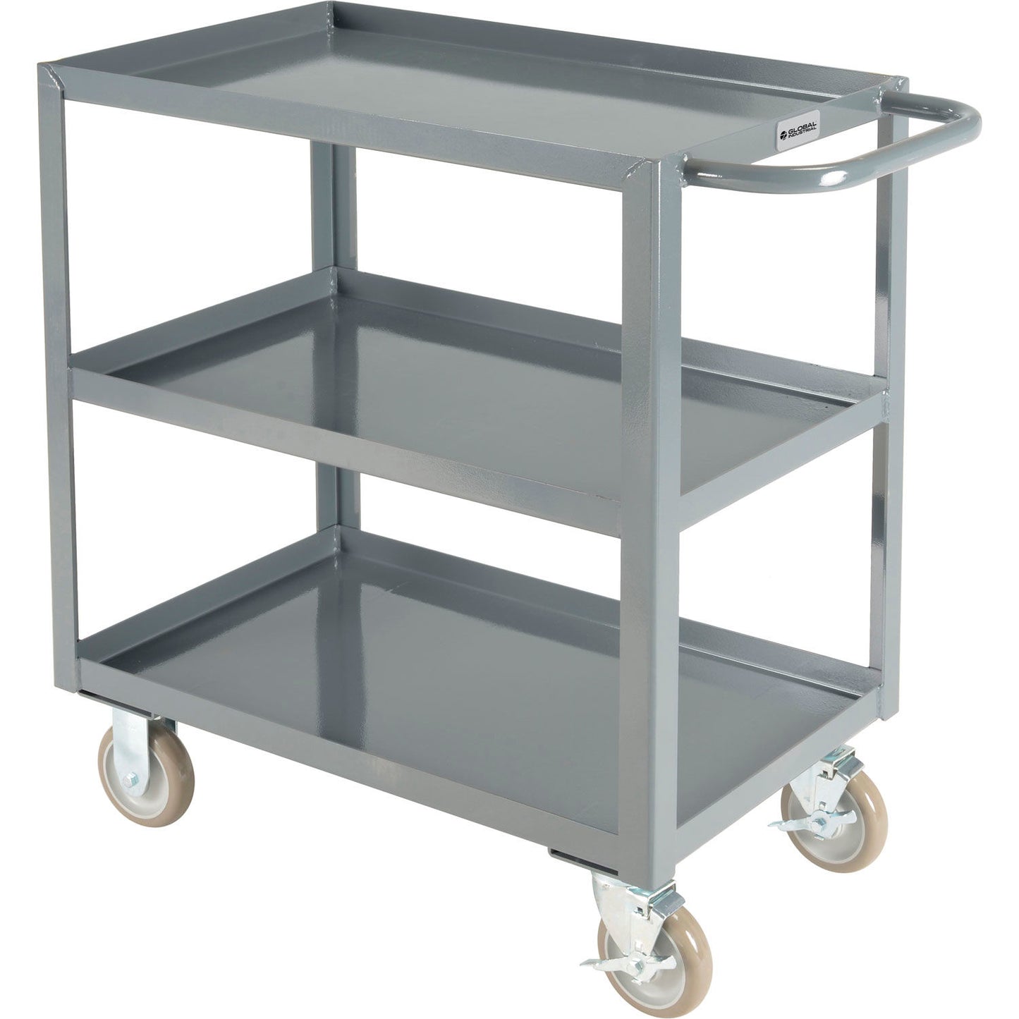 Global Industrial Steel Utility Cart w/3 Tray Shelves, 1200 lb. Capacity, 30"L x 18"W x 35"H (WB800454)