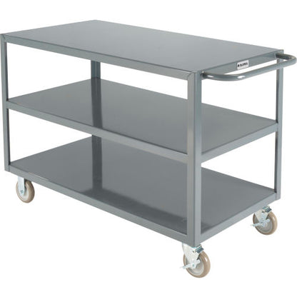Global Industrial Steel Utility Cart w/3 Shelves, 1200 lb. Capacity, 48"L x 24"W x 35"H (WB800464)