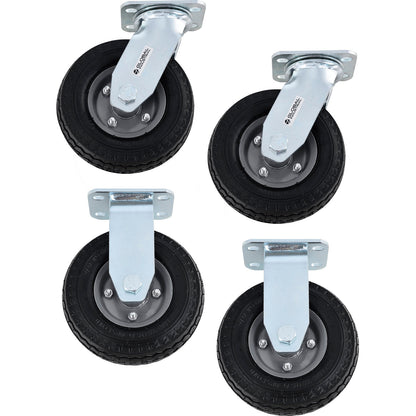 Global Industrial 6" Pneumatic Caster Kit For 6-8BU Plastic Bulk Box Truck, 2 Swivel/2 Rigid (WB800473)