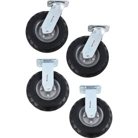 Global Industrial 8" Pneumatic Caster Kit For 12-20BU Plastic Bulk Box Truck, 2 Swivel/2 Rigid (WB800474)