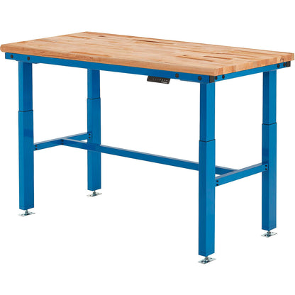 Global Industrial Heavy-Duty Electric Adjustable Workbench, 60 x 30", Maple Safety Edge (WB800577)