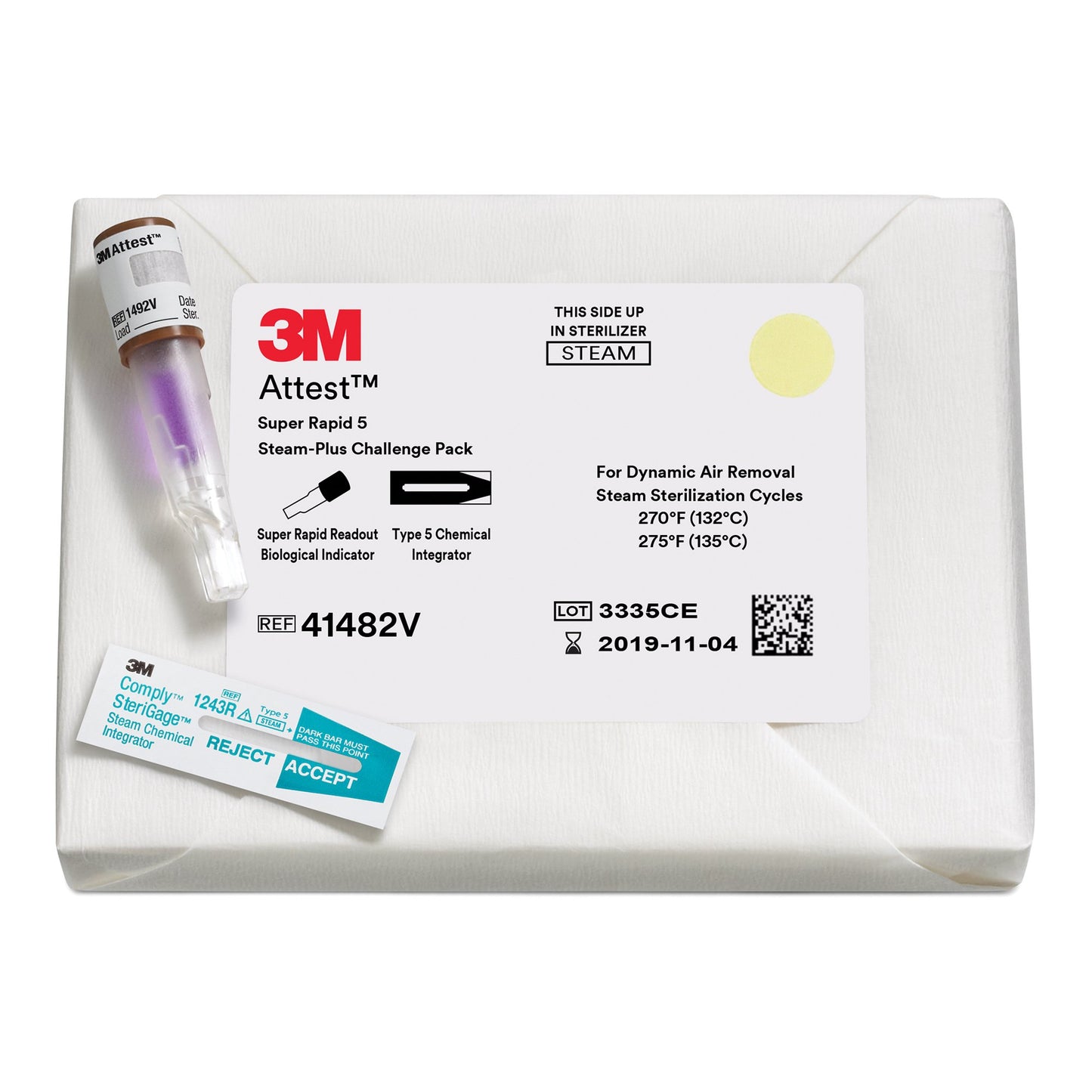 Attest™ Super Rapid 5 Steam-Plus Sterilization Indicator Challenge Pack Steam 2 Inch Length (1026077_CS)