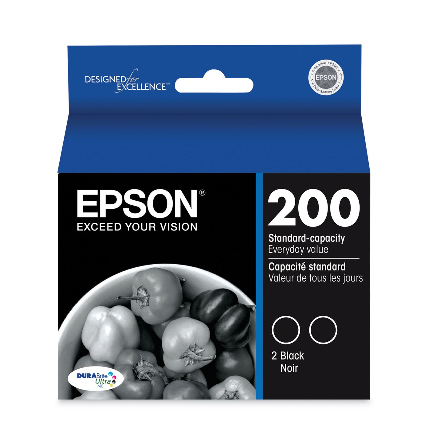 Epson® T200120D2 (T200) DURABrite Ultra Ink, 175 Page-Yield, Black (EPST200120D2)