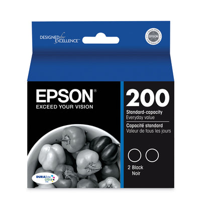 Epson® T200120D2 (T200) DURABrite Ultra Ink, 175 Page-Yield, Black (EPST200120D2)