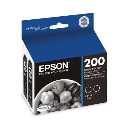 Epson® T200120D2 (T200) DURABrite Ultra Ink, 175 Page-Yield, Black (EPST200120D2)