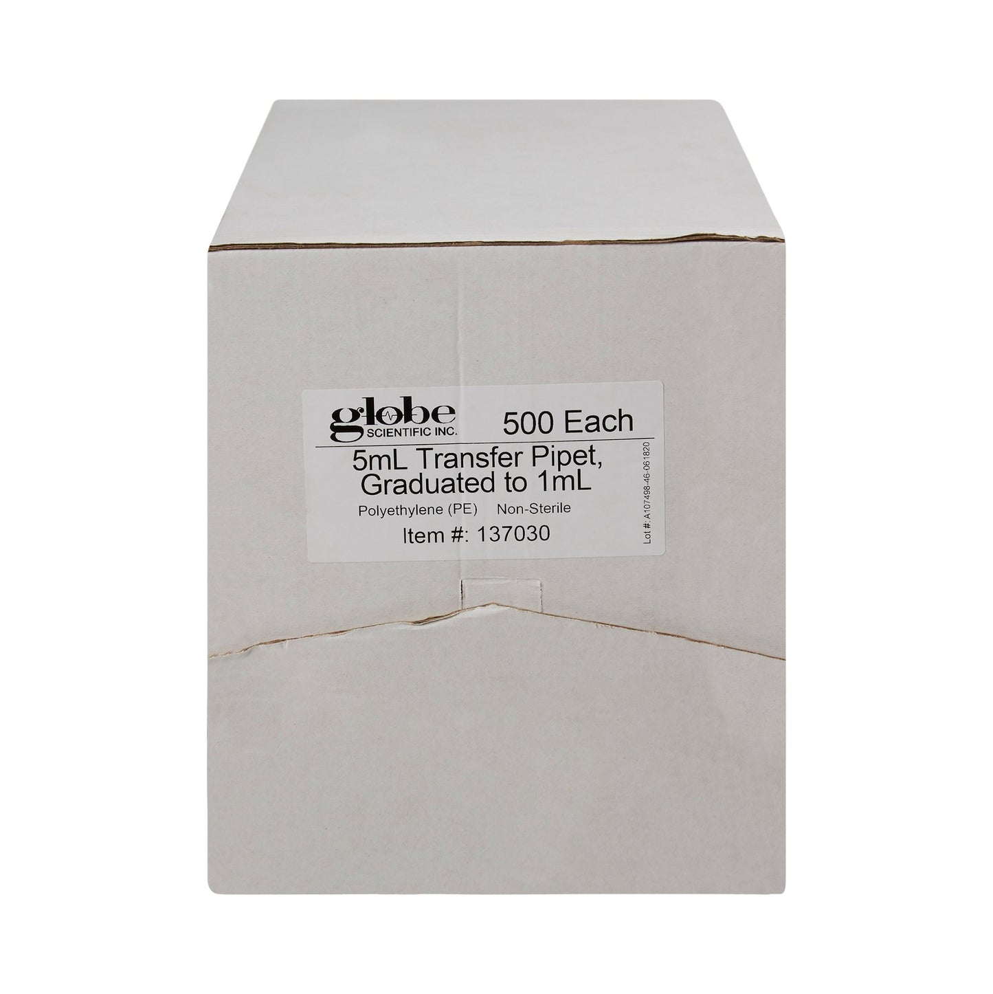 Globe Scientific Transfer Pipette 5 mL 0.25 mL Graduation Increments NonSterile (541271_BX)