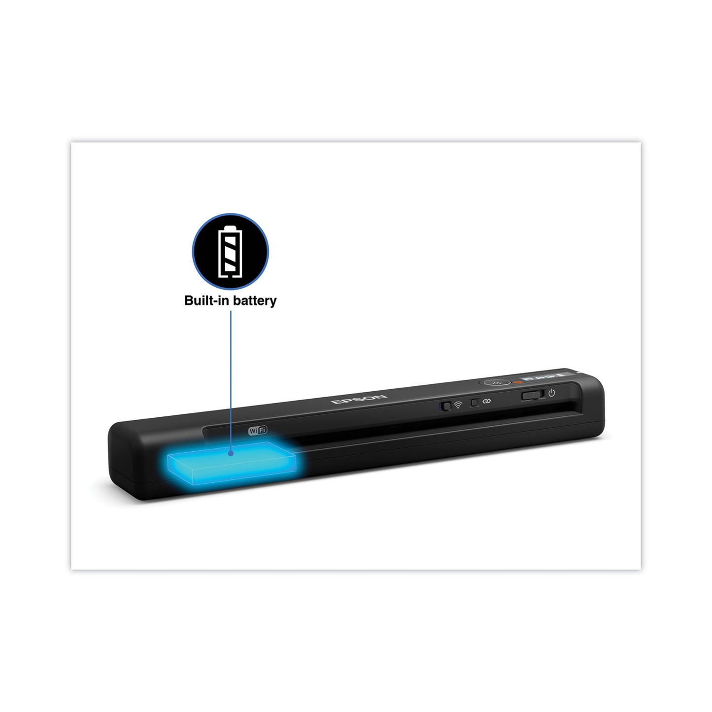 Epson® WorkForce ES-60W Wireless Scanner, Scans Up to 8.5 x 72, 600 dpi Optical Resolution (EPSB11B253201SP)