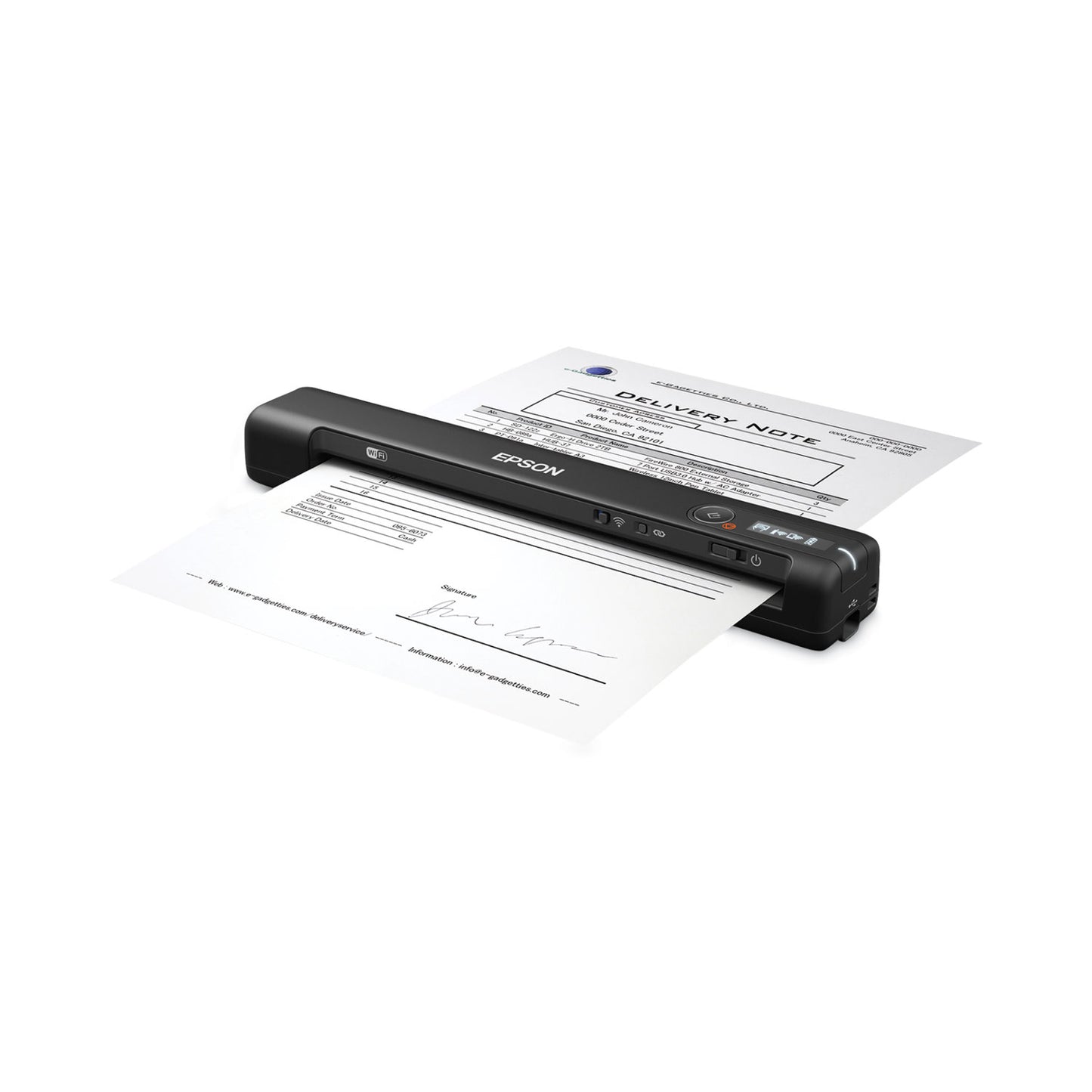 Epson® WorkForce ES-60W Wireless Scanner, Scans Up to 8.5 x 72, 600 dpi Optical Resolution (EPSB11B253201SP)
