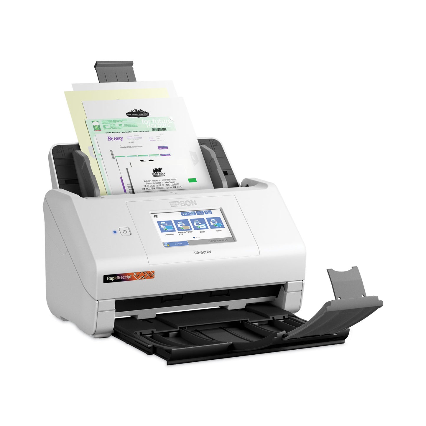 Epson® RapidReceipt RR-600W Scanner, Scans Up to 8.5 x 240, 600 dpi Optical Resolution (EPSB11B258202SE)