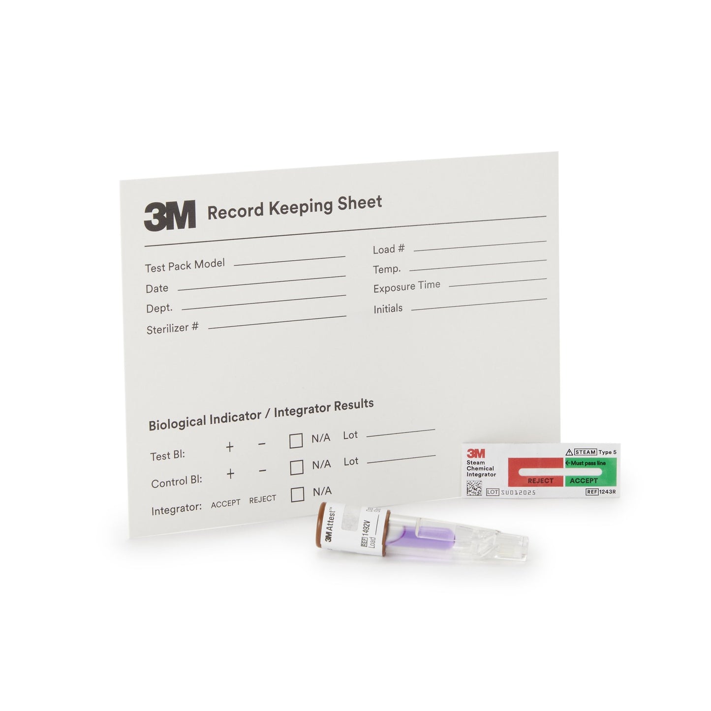 Attest™ Super Rapid 5 Steam-Plus Sterilization Indicator Challenge Pack Steam 2 Inch Length (852279_CS)