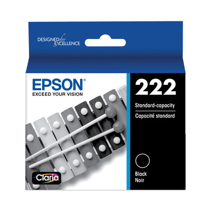 Epson® T222120S (T222) Claria Ink, 165 Page-Yield, Black (EPST222120S)