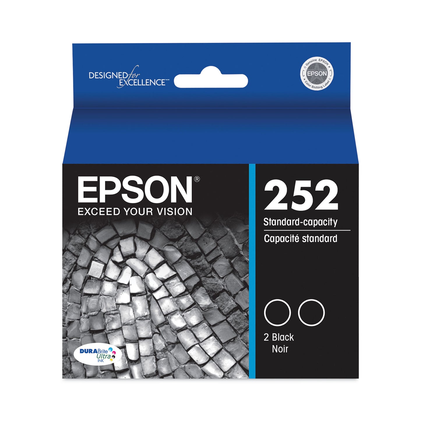 Epson® T252120D2 (T252) DURABrite Ultra Ink, 350 Page-Yield, Black, 2/Pack (EPST252120D2)