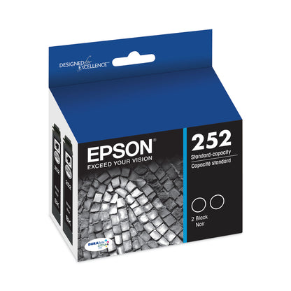Epson® T252120D2 (T252) DURABrite Ultra Ink, 350 Page-Yield, Black, 2/Pack (EPST252120D2)