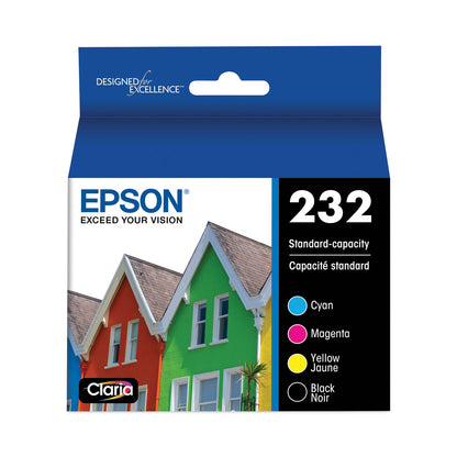 Epson® T232120BCS (T232) Claria Ink, 165 Page-Yield, Black/Cyan/Magenta/Yellow (EPST232120BCS)