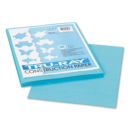Pacon® Tru-Ray Construction Paper, 76 lb Text Weight, 9 x 12, Turquoise, 50/Pack (PAC103007)