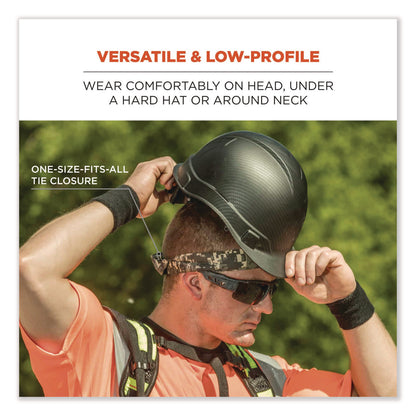 ergodyne® Chill-Its 6700 Cooling Bandana Polymer Tie Headband, One Size Fits Most, Navy Western (EGO12306)