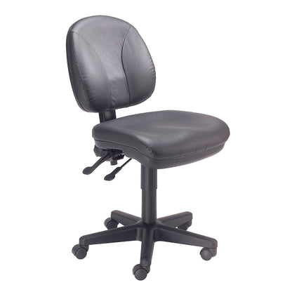 Interion Task Chair With 17-1/2"H Back, Leather, Black (WB808653)