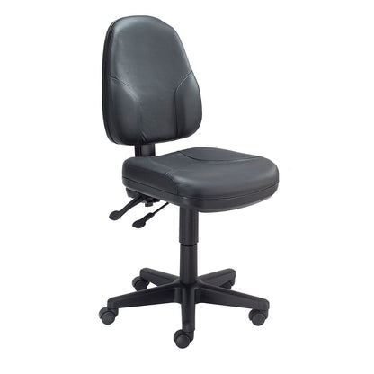 Interion Task Chair With 19"H Back, Leather, Black (WB808654)