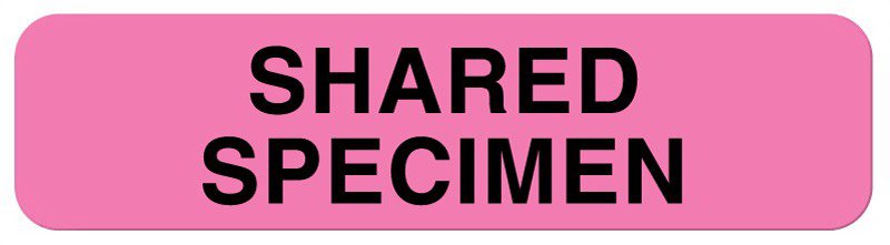 UAL™ Pre-Printed Label Laboratory Use White Paper SHARED SPECIMEN Lab / Specimen 5/16 X 1-1/4 Inch (840191_RL)