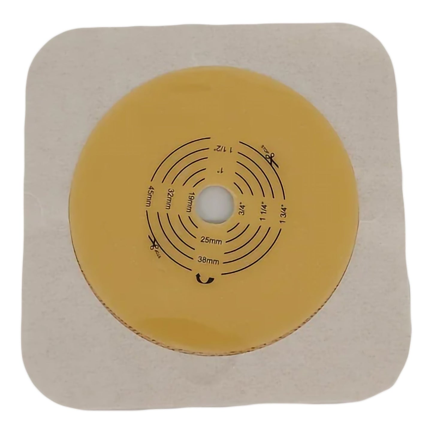 Safe n Simple™ Ostomy Barrier Trim to Fit, Standard Wear Flexible Tape 57 mm Flange Up to 1-3/4 Inch Opening 5 X 5 Inch (1245142_BX)