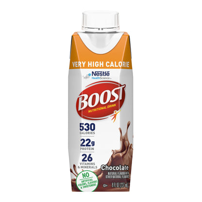 Boost® Very High Calorie Oral Supplement Chocolate Flavor Liquid 8 oz. Reclosable Carton (1212300_EA)