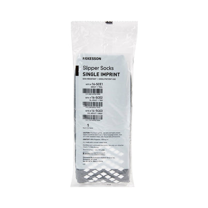 McKesson Slipper Socks Unisex Adult 2X-Large Single Tread Single Patient Use Gray (1038461_PR)