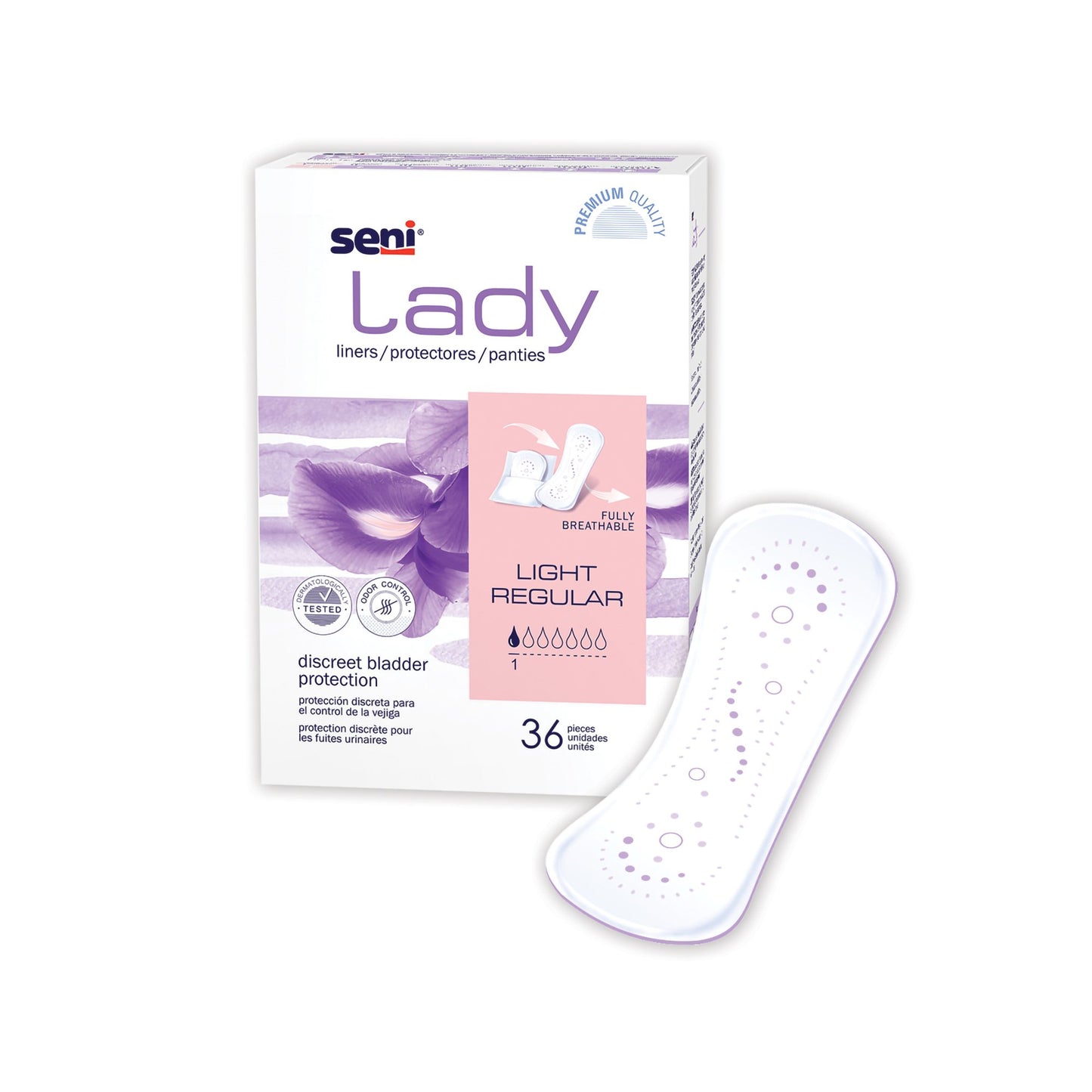 Seni® Lady Light Bladder Control Pad 7.3 Inch Length Light Absorbency Super Absorbent Core One Size Fits Most (1222533_PK)