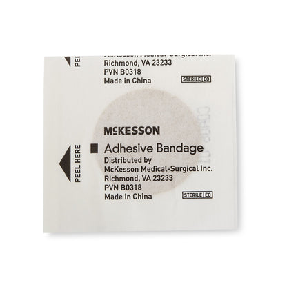 McKesson Adhesive Spot Bandage 1 Inch Plastic Round Tan Sterile (466877_CS)