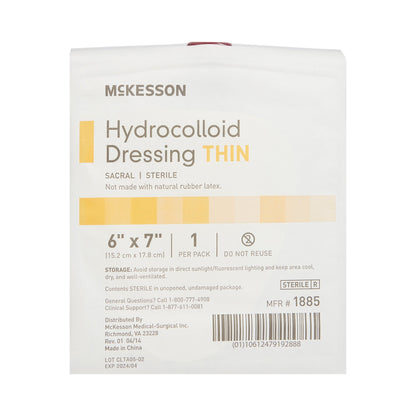McKesson Thin Hydrocolloid Dressing Film Backing 6 X 7 Inch Sacral Hydrocolloid (882986_CS)